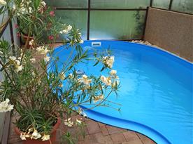 Krytý, vyhřívaný bazén s protiproudem 